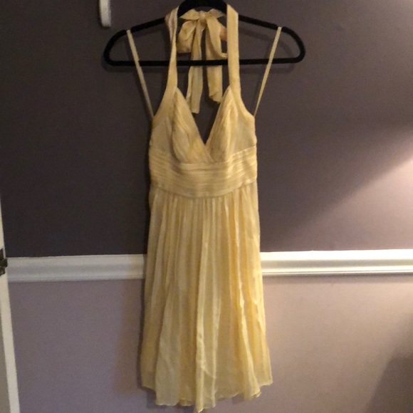BCBGMaxAzria | Dresses | Yellow Bcbg Halter Dress | Poshmark